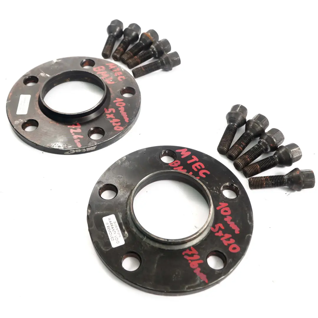 MTEC Alloy Wheel Spacers Hubcentric Shims BMW 5x120 72.6mm 10mm Pair + Bolts to with Part number MTEC BMW Spacers MTEC Alloy Wheel Spacers Hubcentric Shims BMW 5x120 72.6mm 10mm Pair + Bolts - SKU MTEC BMW Spacers - Part number MTEC BMW Spacers