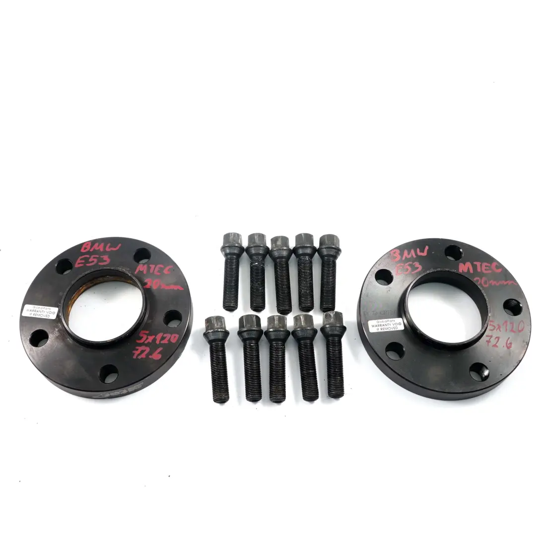  MTEC Alloy Wheel Spacers Hubcentric Shims BMW E53 5x120 72.6mm 20mm Pair + Bolts - SKU MTEC BMW X5 E53 Spacers - Part number MTEC BMW X5 E53 Spacers