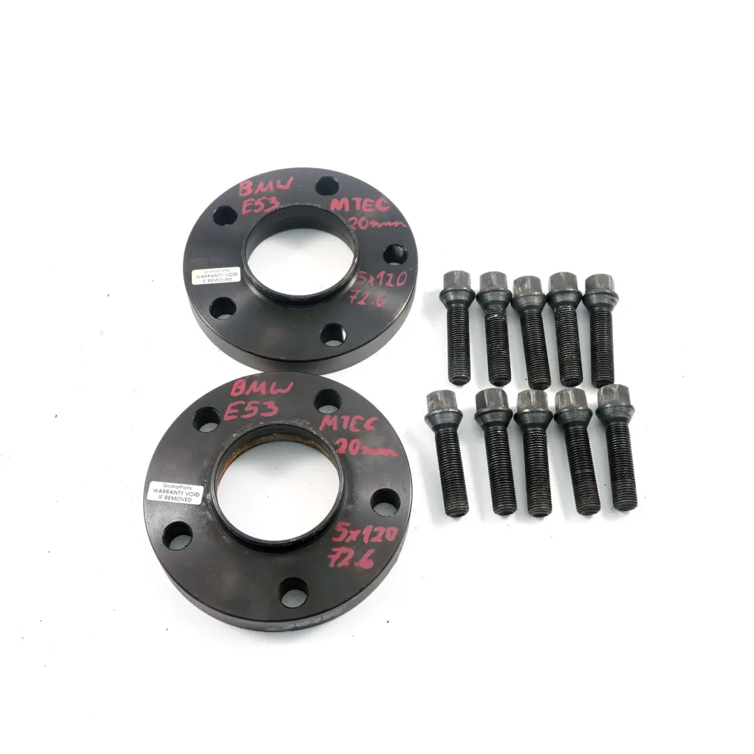  MTEC Alloy Wheel Spacers Hubcentric Shims BMW E53 5x120 72.6mm 20mm Pair + Bolts - SKU MTEC BMW X5 E53 Spacers - Part number MTEC BMW X5 E53 Spacers