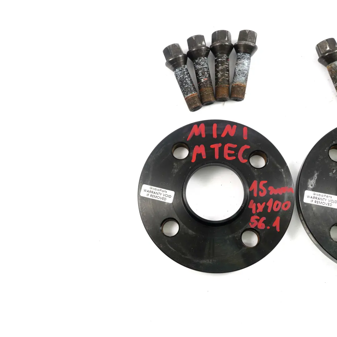  MTEC Alloy Wheel Spacers Hubcentric Shims Mini 4x100 56.1mm 15mm + Bolts - SKU MTEC Mini Spacer Set 4x100 - Part number Mini Spacer Set 4x100