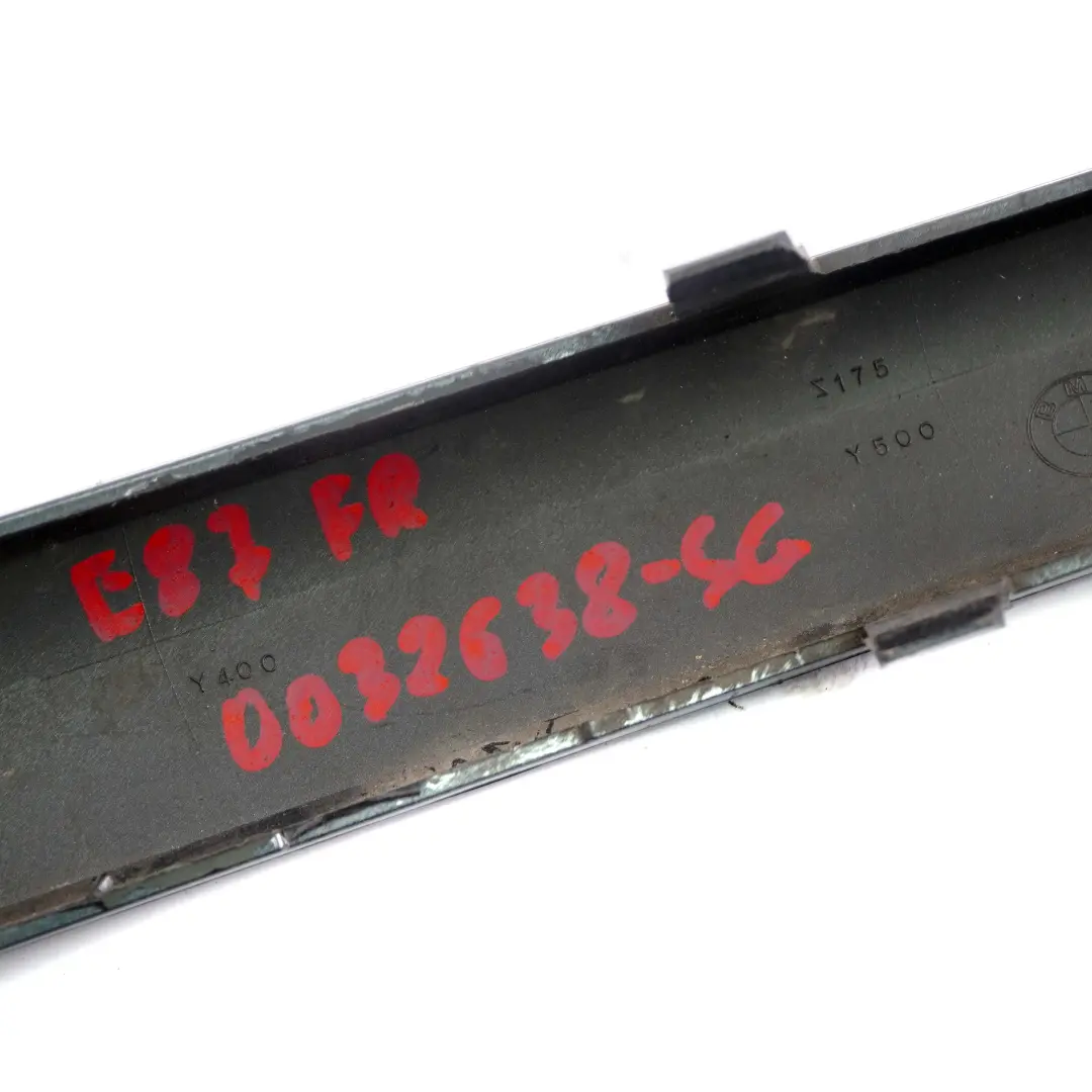 Bumper Rubber Trim Strip Front Right O/S Sparkling Graphite to BMW 1 Series E87 with Part number 0032638 BMW 1 Series E87 Bumper Rubber Trim Strip Front Right O/S Sparkling Graphite - SKU P0032638-SG - Part number 0032638