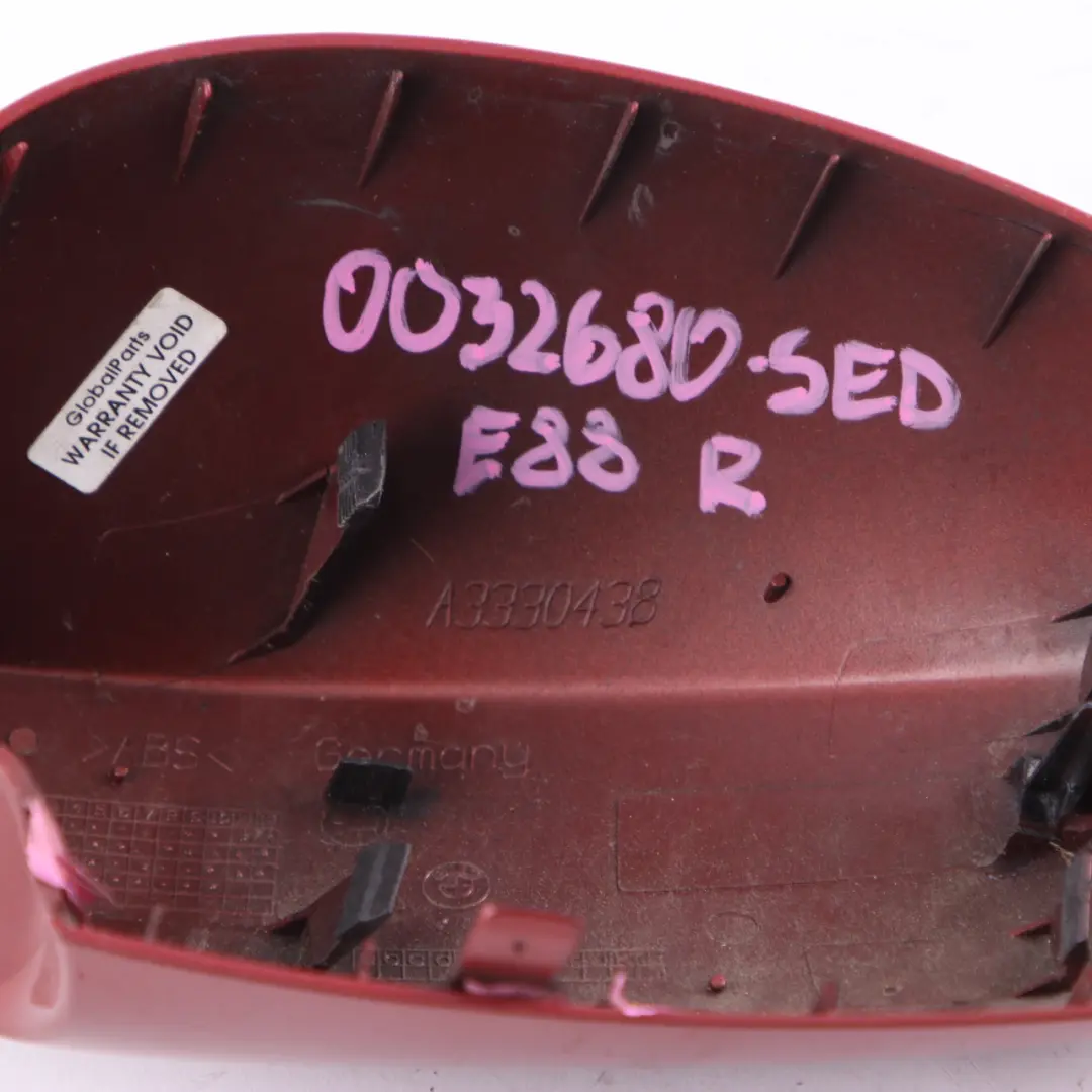 Wing Mirror Cover BMW E81 E82 E87 Outside Cap Right O/S Sedonarot Sedona Red A79 to with Part number 0032680 Wing Mirror Cover BMW E81 E82 E87 Outside Cap Right O/S Sedonarot Sedona Red A79 - SKU P0032680-SED - Part number 0032680