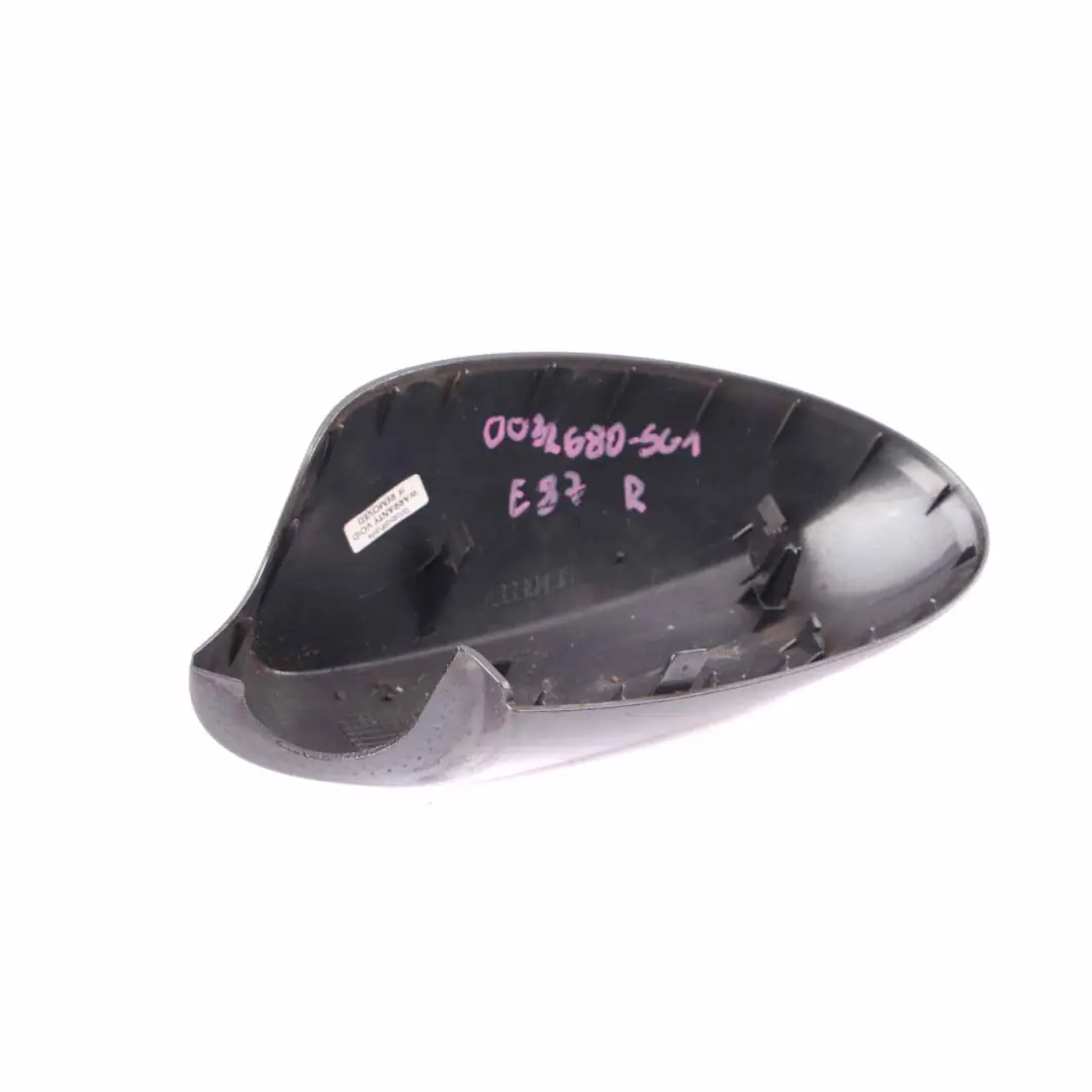Wing Mirror Cover Right O/S Cap Casing Sparkling Graphite Metallic A22 to BMW E87 with Part number 0032680 BMW E87 Wing Mirror Cover Right O/S Cap Casing Sparkling Graphite Metallic A22 - SKU P0032680-SG1 - Part number 0032680