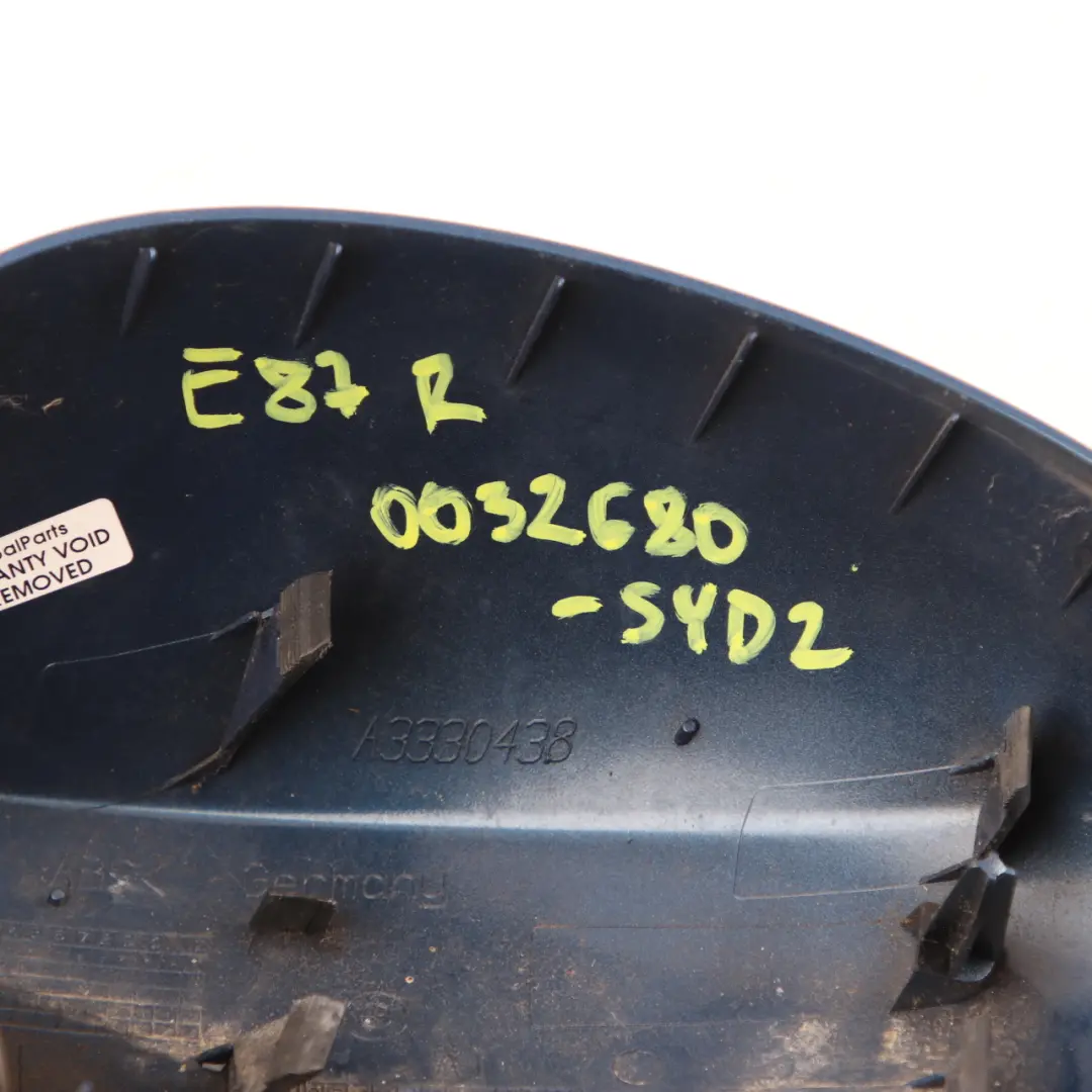 Wing Mirror BMW E81 E87 Cap Right O/S Sydneyblau Blue Metallic A19 to Cover with Part number 0032680 Cover Wing Mirror BMW E81 E87 Cap Right O/S Sydneyblau Blue Metallic A19 - SKU P0032680-SYD2 - Part number 0032680