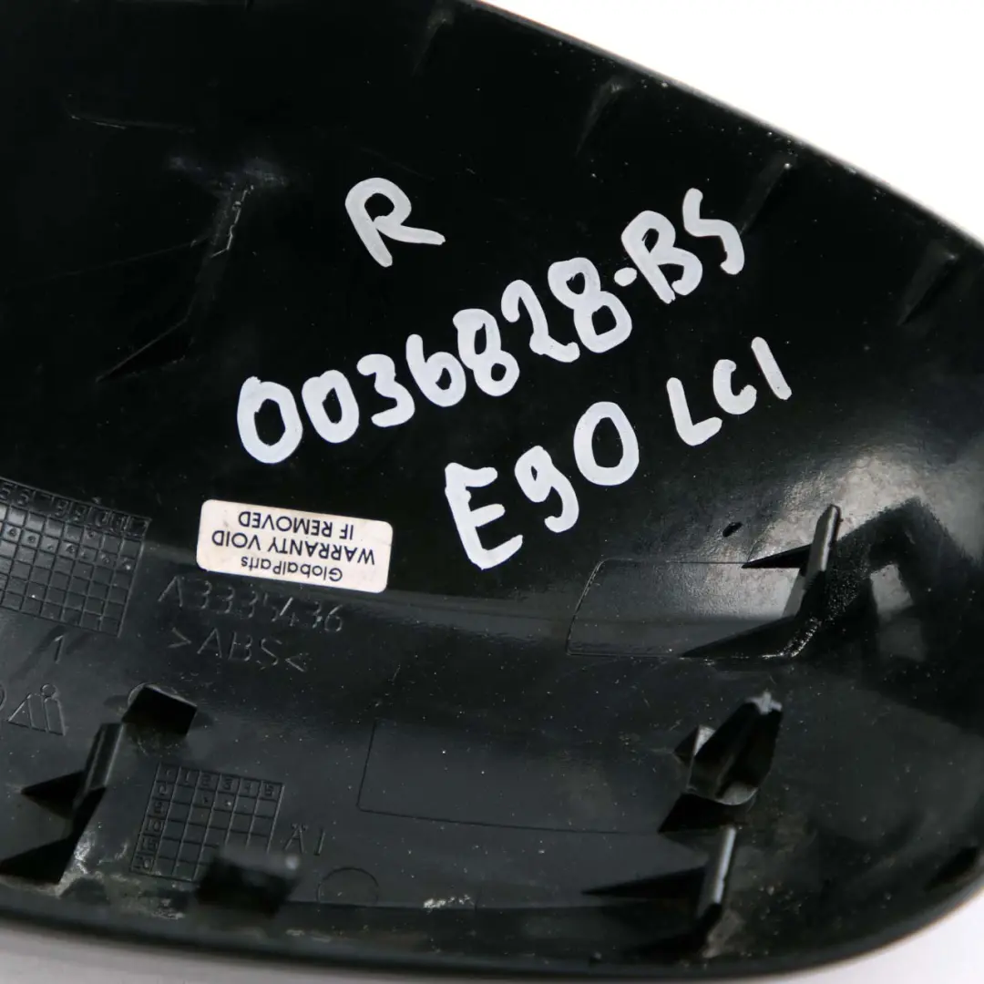 BMW E90 E91 LCI Tapa Derecha Carcasa Espejo Retrovisor Negro Zafiro - SKU P0036828-BS - Número de pieza 0036828