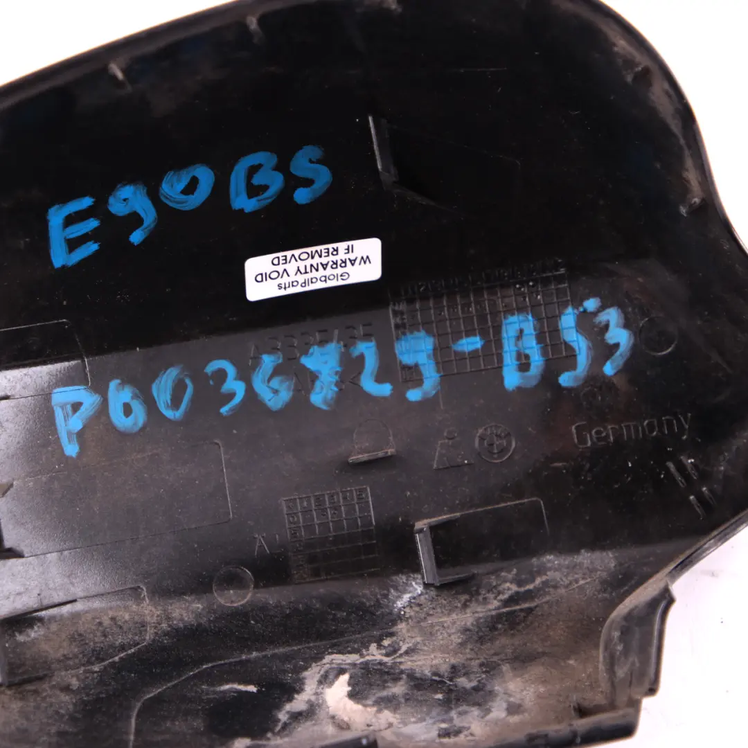 Cap Casing Wing Mirror Left N/S Black Sapphire to BMW 3 Series 3 E90 E91 LCI Cover with Part number 0036829 BMW 3 Series 3 E90 E91 LCI Cover Cap Casing Wing Mirror Left N/S Black Sapphire - SKU P0036829-BS3 - Part number 0036829