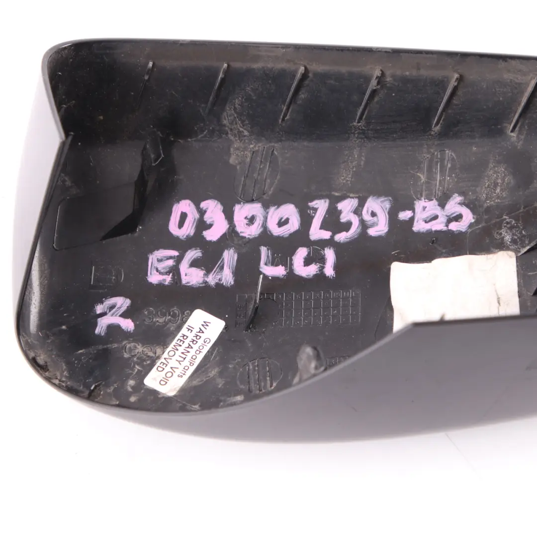 Außenspiegelabdeckung BMW E60 E61 Rechts Gehäuse Schwarz Sapphire 475 für mit Teilenummer 0300239 Außenspiegelabdeckung BMW E60 E61 Rechts Gehäuse Schwarz Sapphire 475 - SKU P0300239-BS - Teilenummer 0300239