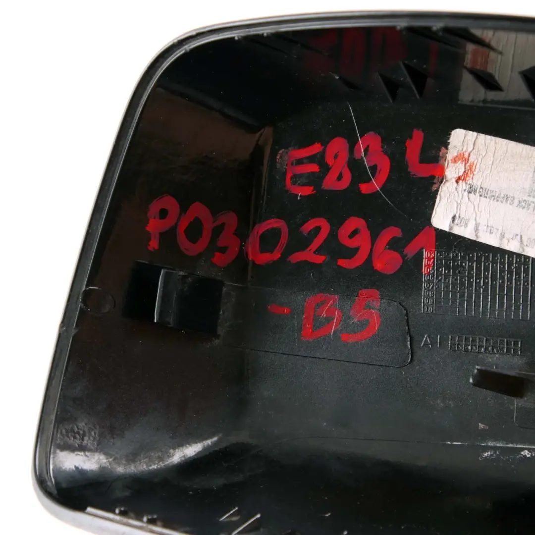 Tapa Espejo Izquierdo Negro Zafiro 475 para BMW X3 E83 con número de pieza 0302961 BMW X3 E83 Tapa Espejo Izquierdo Negro Zafiro 475 - SKU P0302961-BS - Número de pieza 0302961