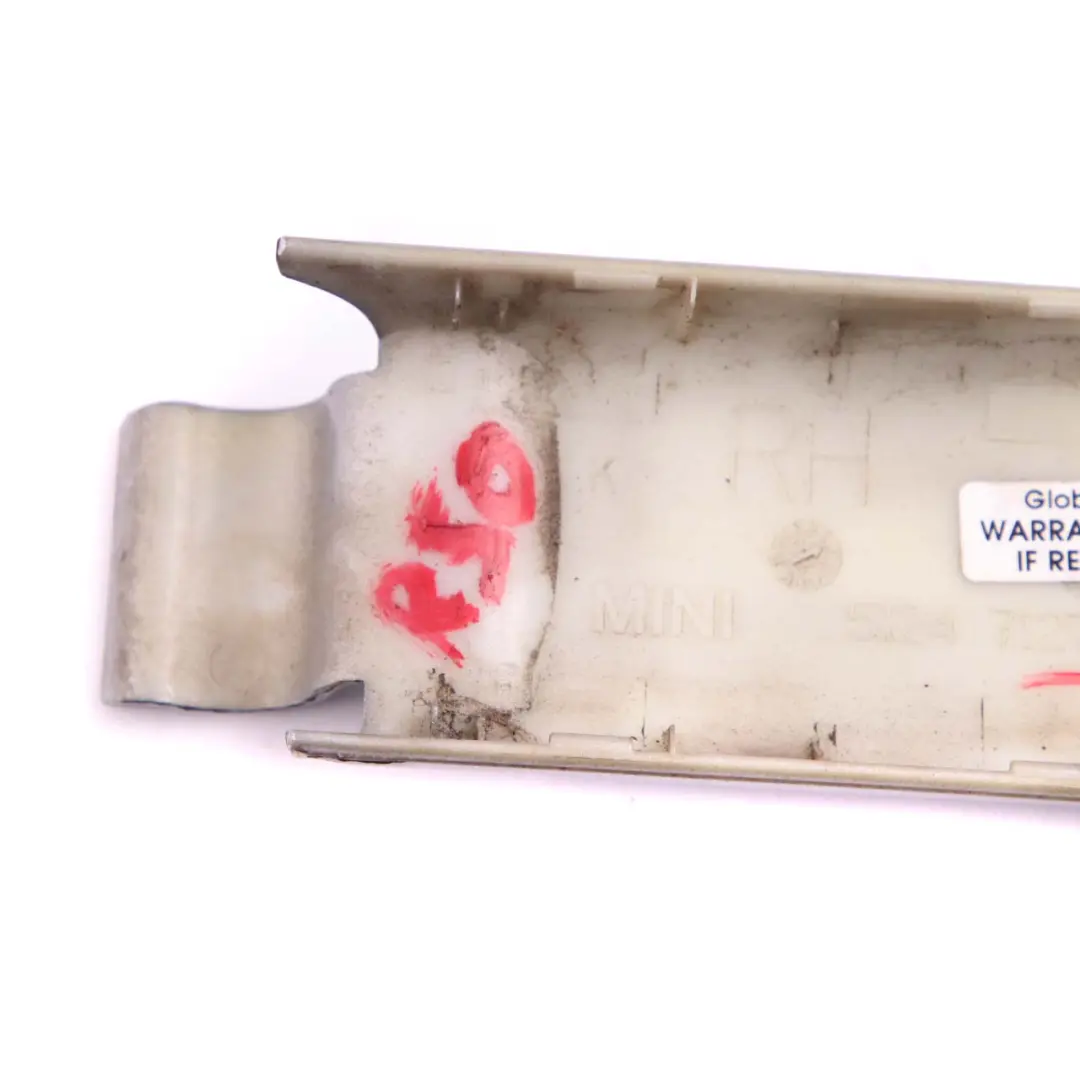 Trunk Lid Cover Hinge Right O/S Pure Silver to Mini Cooper R52 Cabrio with Part number 0390078 Mini Cooper R52 Cabrio Trunk Lid Cover Hinge Right O/S Pure Silver - SKU P0390078-PS - Part number 0390078