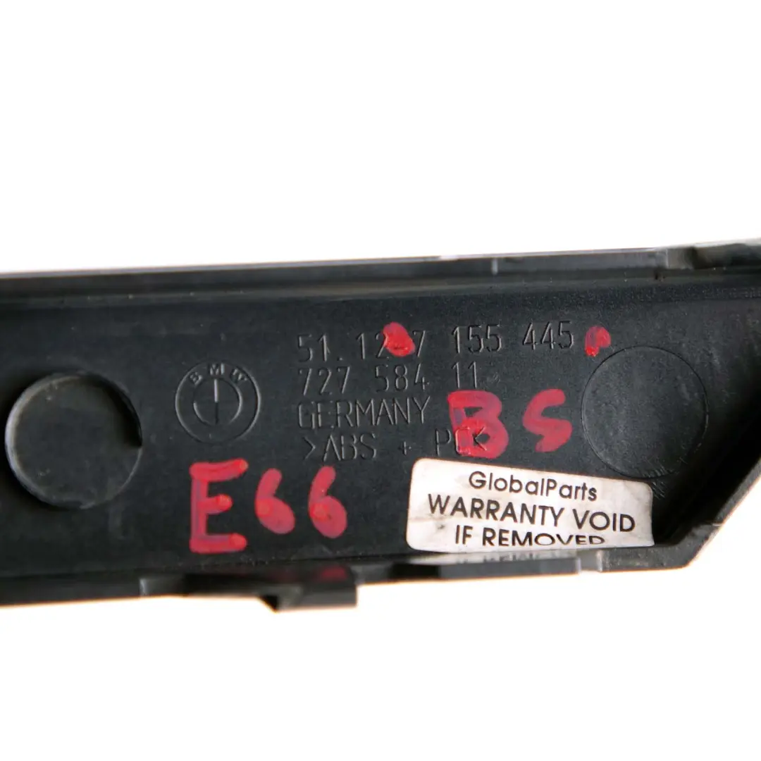 Bumper Guard Strip Rear Left N/S Black Sapphire Metallic to BMW 7 Series E65 E66 with Part number 0399078 BMW 7 Series E65 E66 Bumper Guard Strip Rear Left N/S Black Sapphire Metallic - SKU P0399078-BS - Part number 0399078