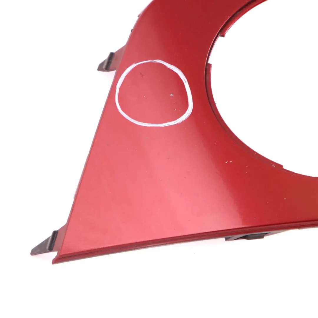 Front Bumper Trim Cover Panel Left N/S Nightfire Red to Mini Cooper R55 R56 R57 with Part number 0430225 Mini Cooper R55 R56 R57 Front Bumper Trim Cover Panel Left N/S Nightfire Red - SKU P0430225-NR - Part number 0430225