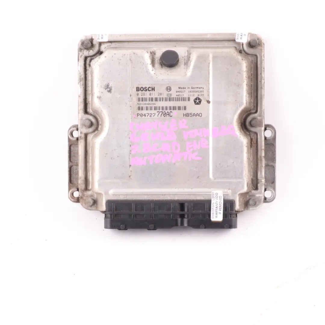 2.8CRD Diesel 163HP Motoreinheit ECU Automati für Chrysler Grand Voyager mit Teilenummer P04727770AC Chrysler Grand Voyager 2.8CRD Diesel 163HP Motoreinheit ECU Automati - SKU P04727770AC - Teilenummer P04727770AC