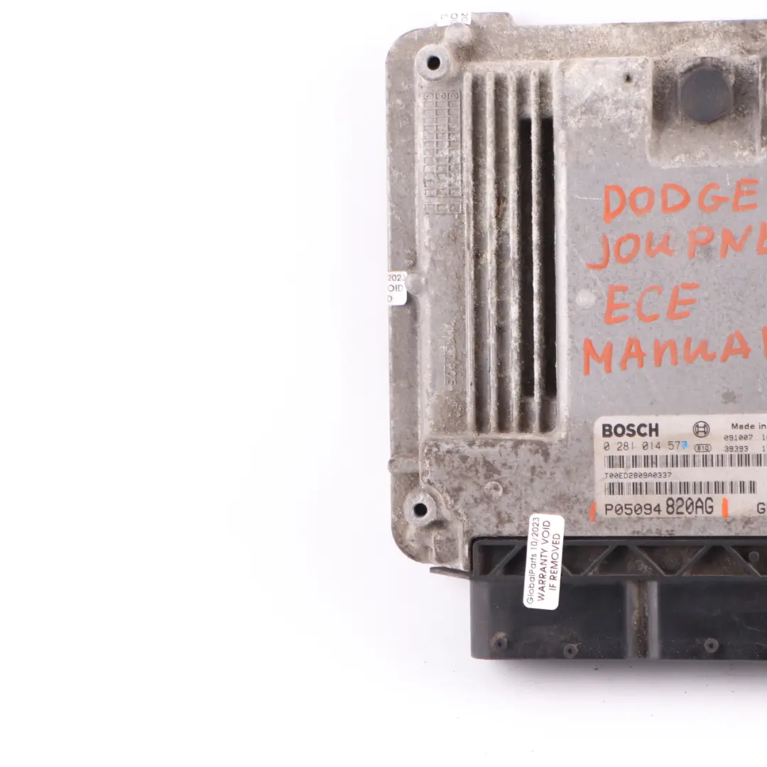 Dodge Journey ECE 2.0 CRD Diesel Engine Control Unit ECU Manual - SKU P05094820AG - Part number P05094820AG