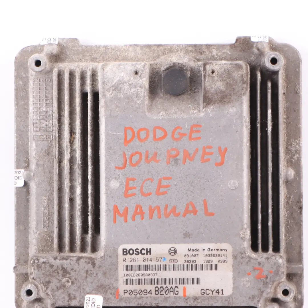 Dodge Journey ECE 2.0 CRD Diesel Engine Control Unit ECU Manual - SKU P05094820AG - Part number P05094820AG