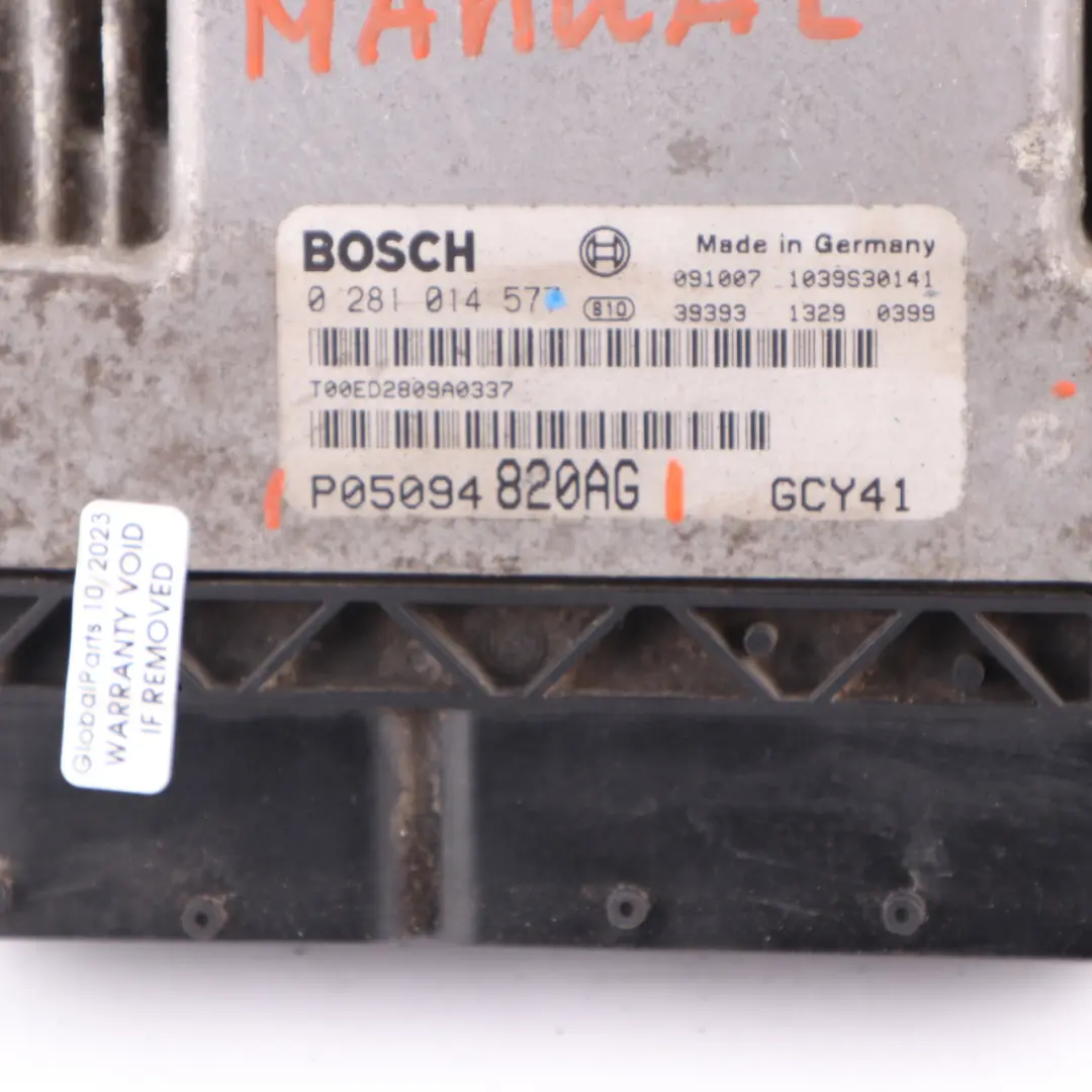 Peugeot 5008 2.0 HDI DW10C Dieselmotor Steuergerät ECU 9667082380 - SKU P05094820AG - Teilenummer P05094820AG