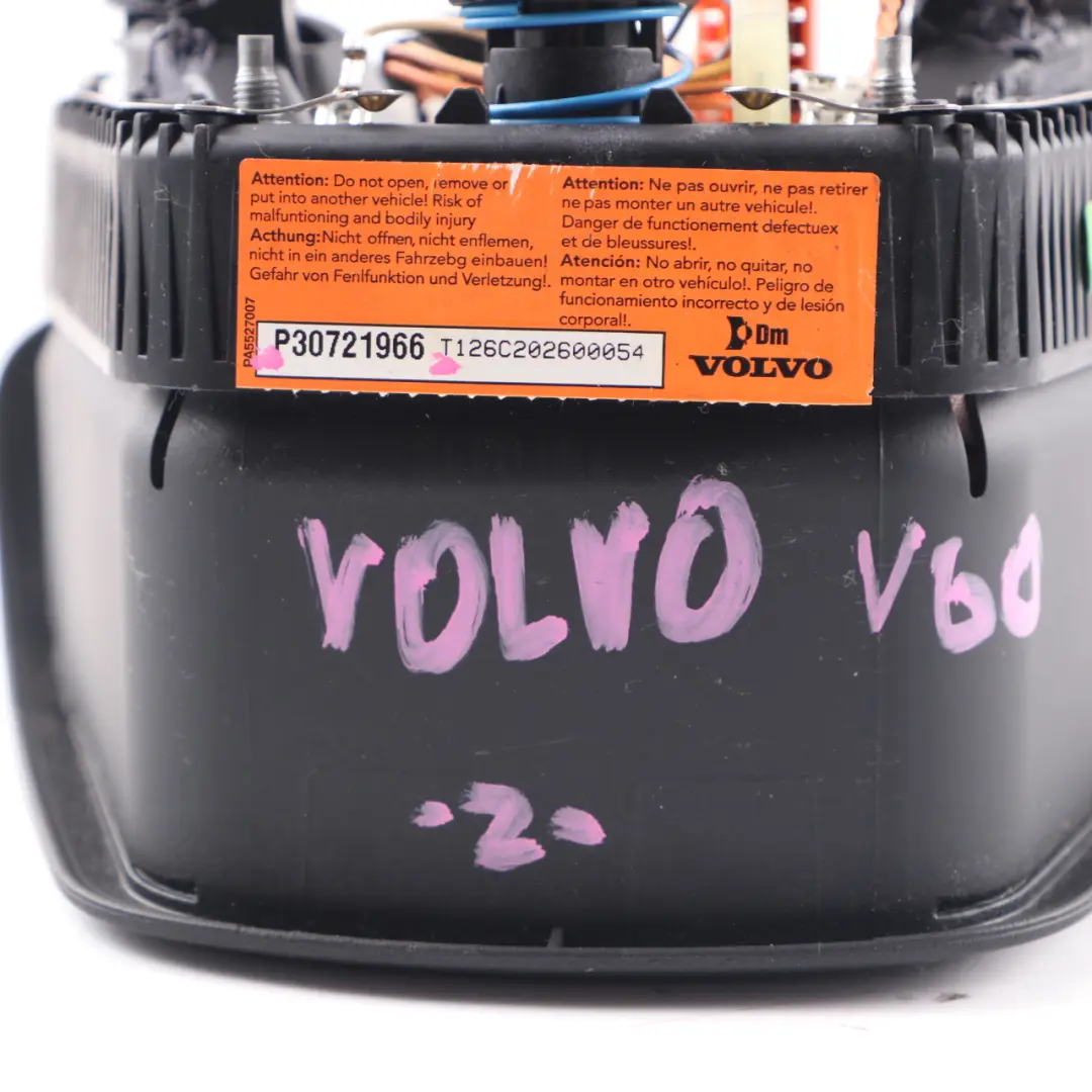 Steering Wheel Air Bag Driver's Side Module Airbag to Volvo S60 V60 with Part number P30721966 Volvo S60 V60 Steering Wheel Air Bag Driver's Side Module Airbag - SKU P30721966 - Part number P30721966