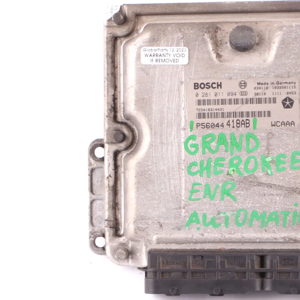 ENF Engine Control Unit ECU Automatic to Jeep Grand Cherokee 2.7 with Part number P56044418AB Jeep Grand Cherokee 2.7 ENF Engine Control Unit ECU Automatic - SKU P56044418AB - Part number P56044418AB