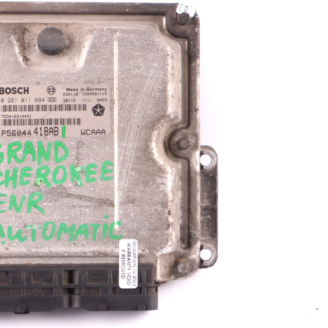 ENF Engine Control Unit ECU Automatic to Jeep Grand Cherokee 2.7 with Part number P56044418AB Jeep Grand Cherokee 2.7 ENF Engine Control Unit ECU Automatic - SKU P56044418AB - Part number P56044418AB