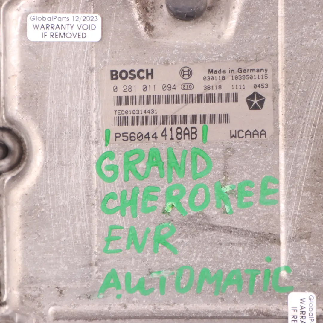 ENF Engine Control Unit ECU Automatic to Jeep Grand Cherokee 2.7 with Part number P56044418AB Jeep Grand Cherokee 2.7 ENF Engine Control Unit ECU Automatic - SKU P56044418AB - Part number P56044418AB
