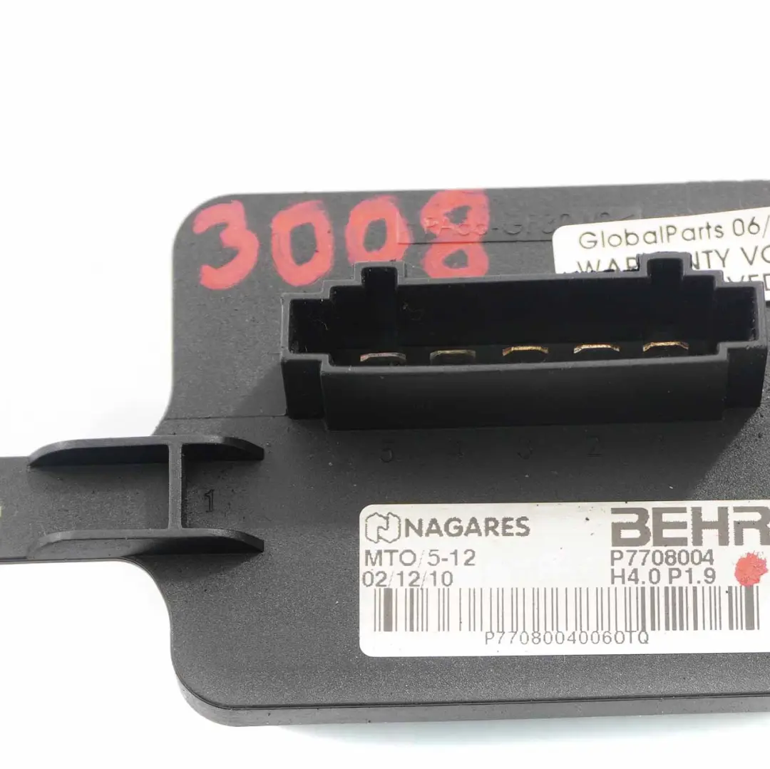 Peugeot 3008 MK1 Motor Fan Heater Heating Blower Resistor Control Unit - SKU P7708004 - Part number P7708004