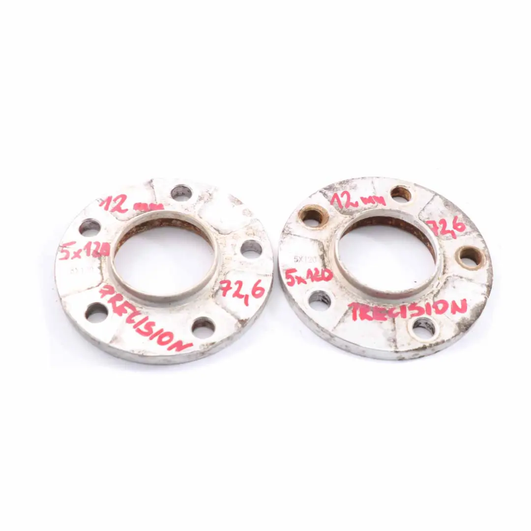  Alloy Wheel Spacers Hubcentric Shims Precision BMW 5x120 72.6mm 12mm - SKU Precision Spacer Set 5x120-1 - Part number BMW Spacer Set 5x120