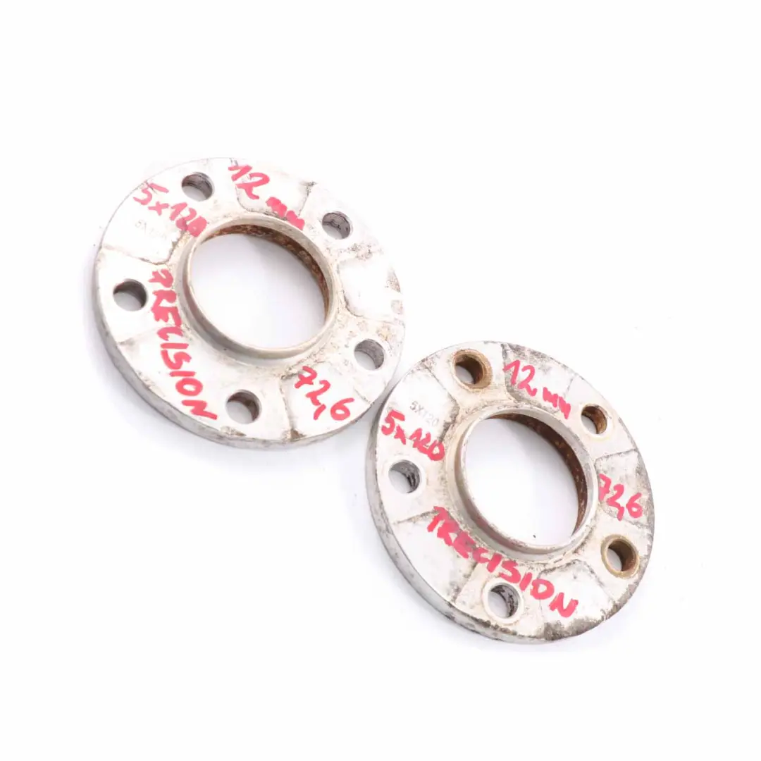  Alloy Wheel Spacers Hubcentric Shims Precision BMW 5x120 72.6mm 12mm - SKU Precision Spacer Set 5x120-1 - Part number BMW Spacer Set 5x120