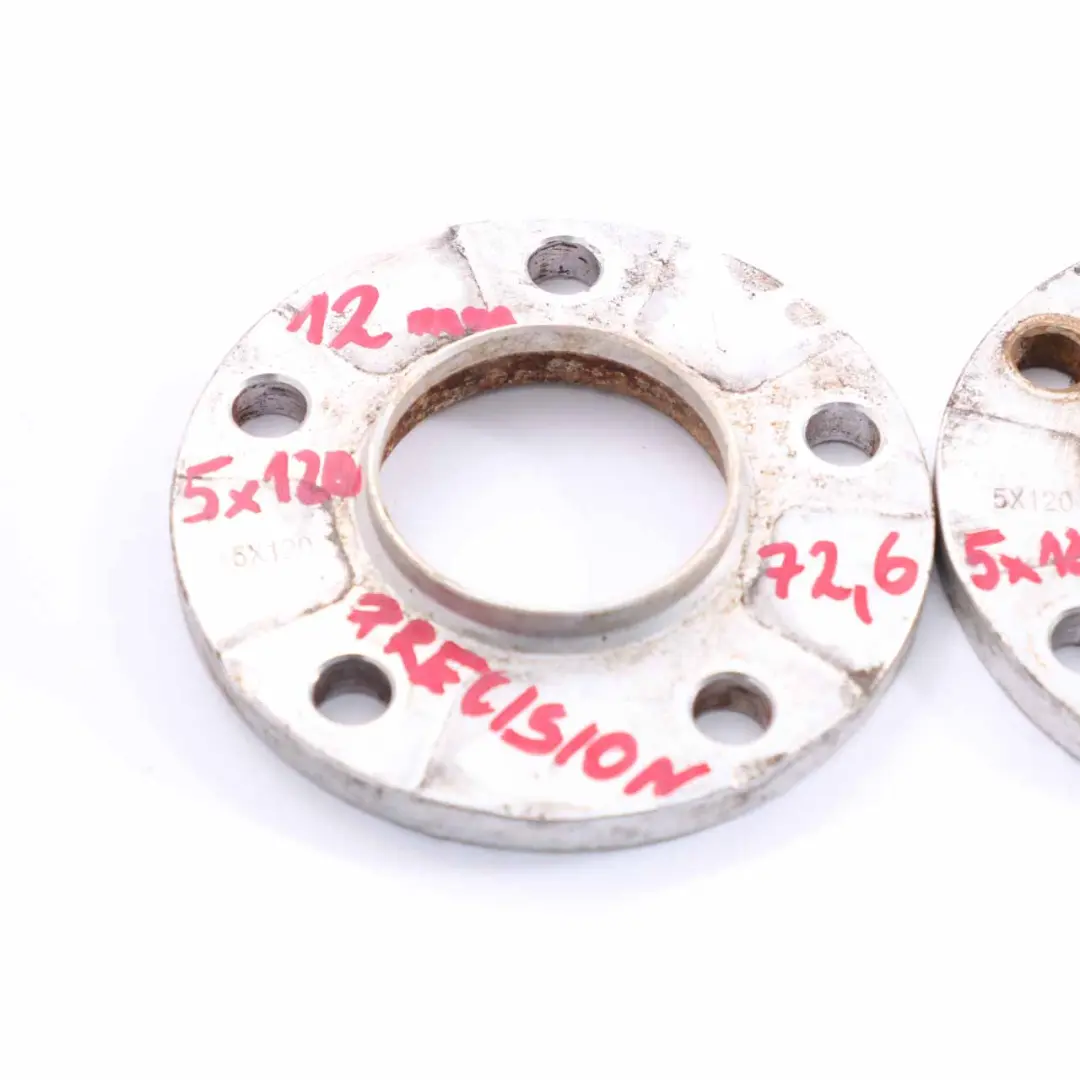  Alloy Wheel Spacers Hubcentric Shims Precision BMW 5x120 72.6mm 12mm - SKU Precision Spacer Set 5x120-1 - Part number BMW Spacer Set 5x120