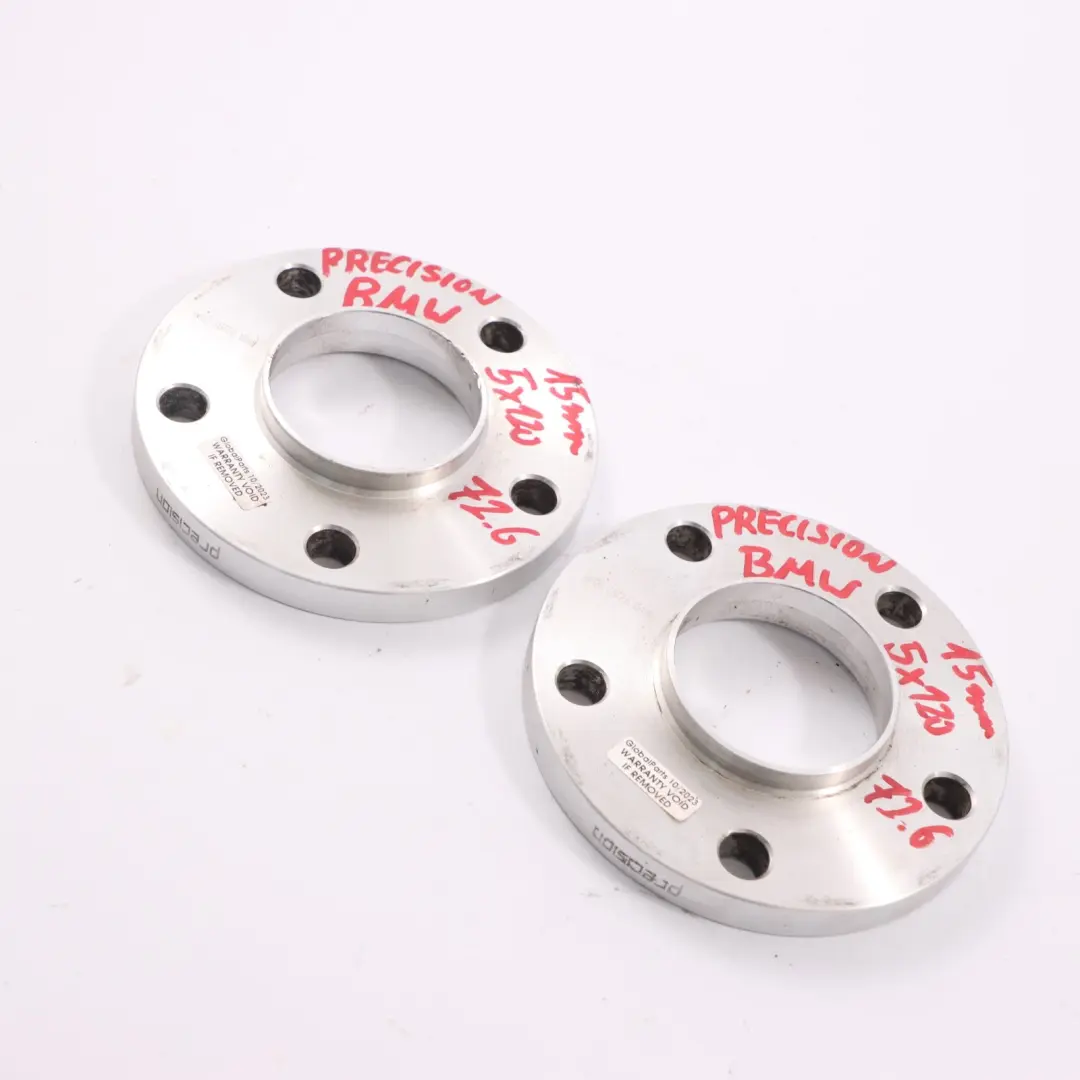 Precision Spurverbreiterung Distanzscheiben Set 5x120 72.6mm 15mm für BMW mit Teilenummer BMW Spacer Set 5x120 BMW Precision Spurverbreiterung Distanzscheiben Set 5x120 72.6mm 15mm - SKU Precision Spacer Set 5x120 - Teilenummer BMW Spacer Set 5x120