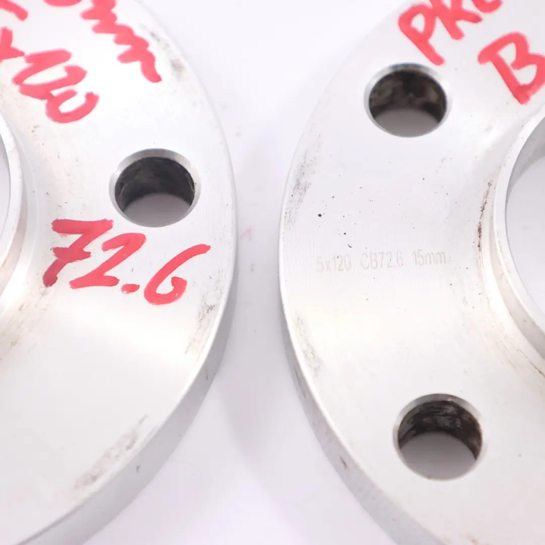  Alloy Wheel Spacers Hubcentric Shims Precision BMW 5x120 72.6mm 15mm - SKU Precision Spacer Set 5x120 - Part number BMW Spacer Set 5x120