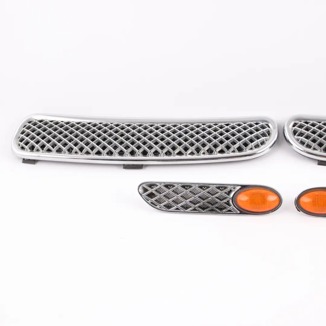 Mini R50 Front Left Right Hood Bonnet Wing Turn Indicator Trim Grille Set Chrome - SKU R50 Chrome Set - Part number R50 Set