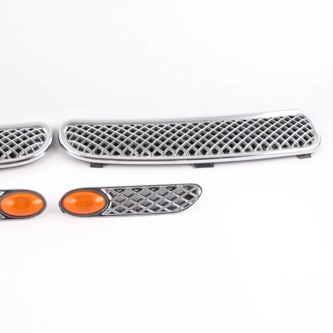 Mini R50 Front Left Right Hood Bonnet Wing Turn Indicator Trim Grille Set Chrome - SKU R50 Chrome Set - Part number R50 Set