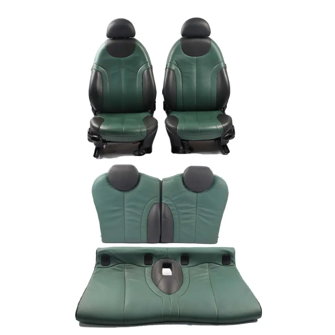 Seats Mini Cooper R53 Heated Green Leather Gravity Emerald Front Rear Seat to with Part number R50 Seats Mini Cooper R53 Heated Green Leather Gravity Emerald Front Rear Seat - SKU R50 Green Leather Seats Set (T2EM) - Part number R50