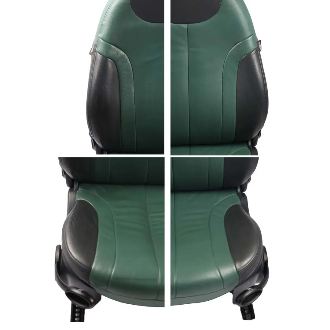 Seats Mini Cooper R53 Heated Green Leather Gravity Emerald Front Rear Seat to with Part number R50 Seats Mini Cooper R53 Heated Green Leather Gravity Emerald Front Rear Seat - SKU R50 Green Leather Seats Set (T2EM) - Part number R50