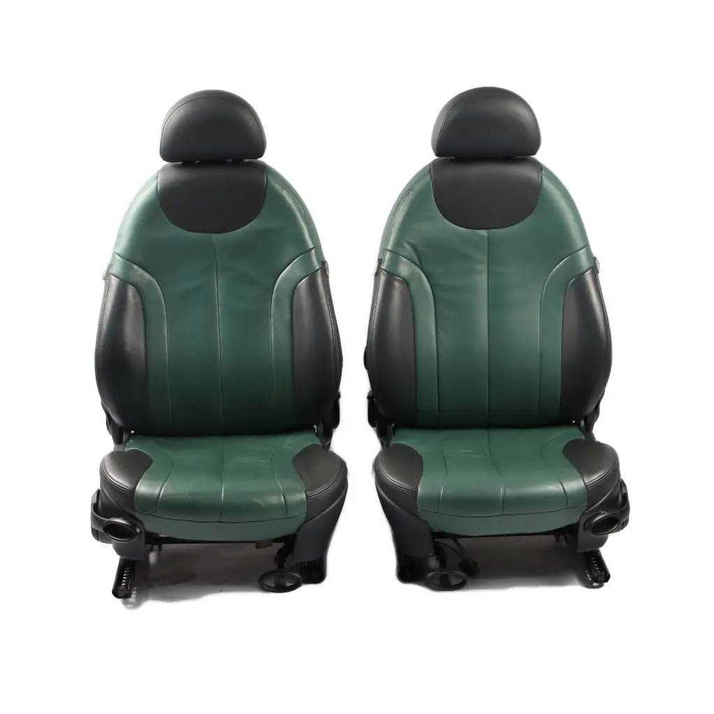 Seats Mini Cooper R53 Heated Green Leather Gravity Emerald Front Rear Seat to with Part number R50 Seats Mini Cooper R53 Heated Green Leather Gravity Emerald Front Rear Seat - SKU R50 Green Leather Seats Set (T2EM) - Part number R50