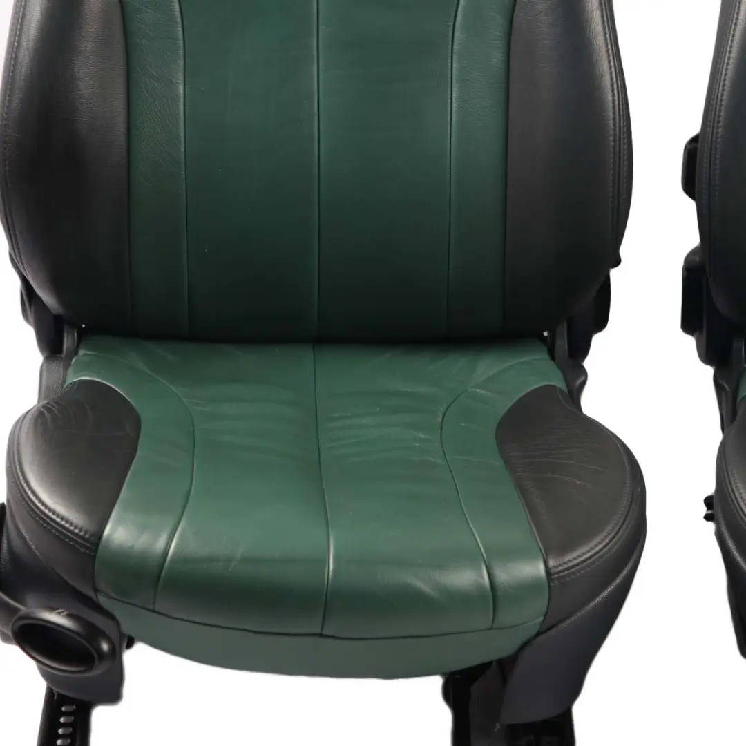 Seats Mini Cooper R53 Heated Green Leather Gravity Emerald Front Rear Seat to with Part number R50 Seats Mini Cooper R53 Heated Green Leather Gravity Emerald Front Rear Seat - SKU R50 Green Leather Seats Set (T2EM) - Part number R50