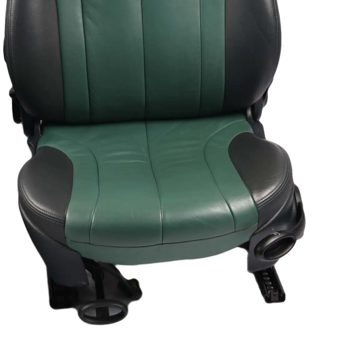 Seats Mini Cooper R53 Heated Green Leather Gravity Emerald Front Rear Seat to with Part number R50 Seats Mini Cooper R53 Heated Green Leather Gravity Emerald Front Rear Seat - SKU R50 Green Leather Seats Set (T2EM) - Part number R50