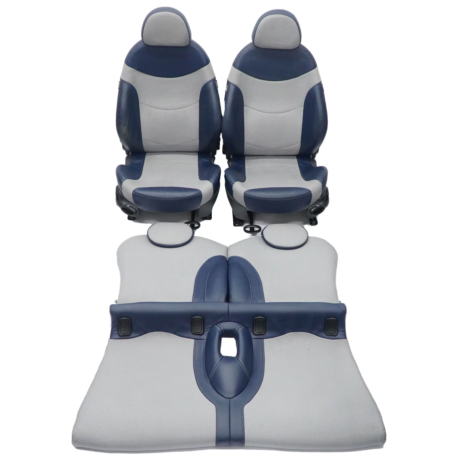 Asientos Mini R50 Calefactables Sport Checkmate Azul Asiento Delantero Trasero