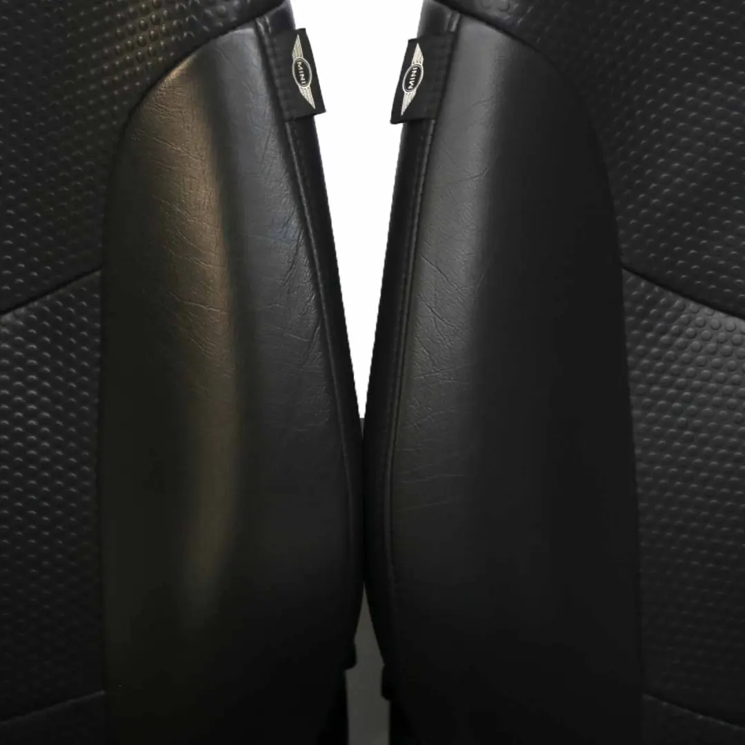  Seats Mini Cooper R50 R53 Panther Black Leather Profile Front Rear Seat - SKU R50 Sport Leather Profile Black T5PN-1 - Part number R50 Sport Leather Profile Black T5PN