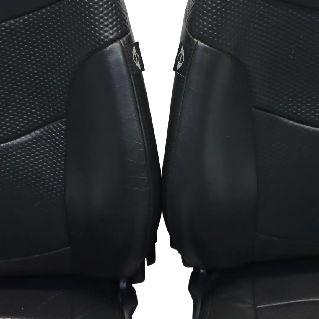  Seats Mini Cooper R53 Panther Black Leather Profile Front Rear Seat - SKU R50-Sport-Leather-Profile-Black-T5PN - Part number R50