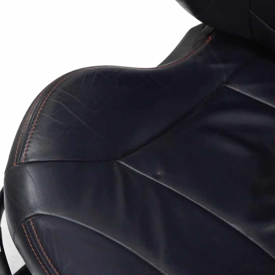  Leather Seats Mini R52 Cabrio Heated Sport Gravity Front Seat Orange Seam - SKU R52 Leather Sport Seats Orange Seam (T6DC) - Part number R52 Leather Seats (T6DC)