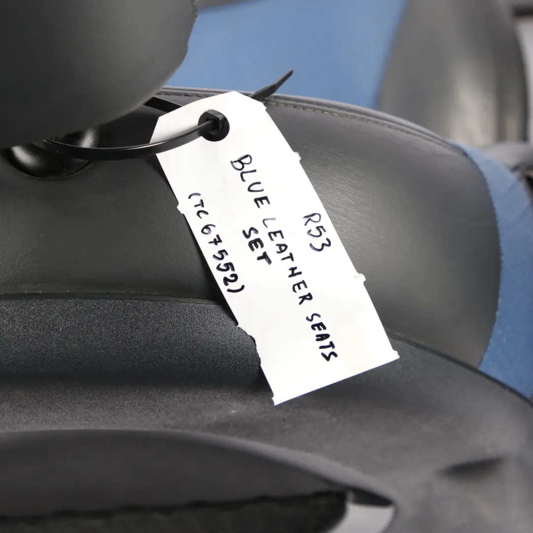 Mini Cooper R50 Cloth Leather Lapis Blue Seats Set Interior Front Rear Seat - SKU  R53 Blue Leather Seats Set - Part number R53