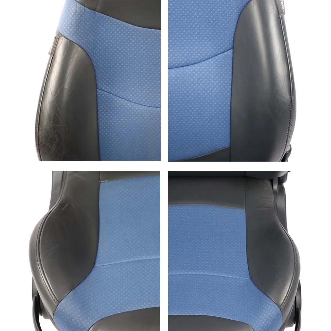 Mini Cooper R50 Cloth Leather Lapis Blue Seats Set Interior Front Rear Seat - SKU  R53 Blue Leather Seats Set - Part number R53