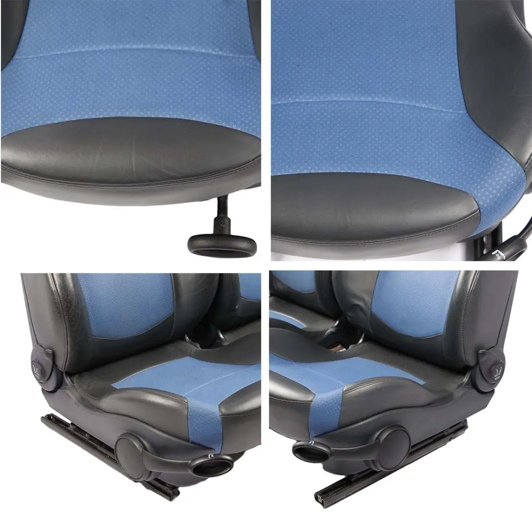 Mini Cooper R50 Cloth Leather Lapis Blue Seats Set Interior Front Rear Seat - SKU  R53 Blue Leather Seats Set - Part number R53