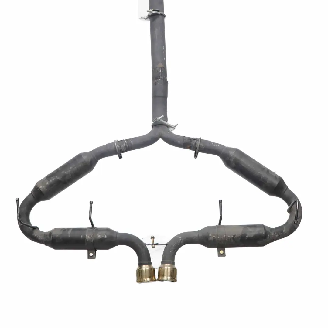 Rear Exhaust System Mini R53 Cooper S Muffler Double Pipe Chrome Catless - SKU R53 Cooper S Exhaust - Part number R53 Cooper S Exhaust