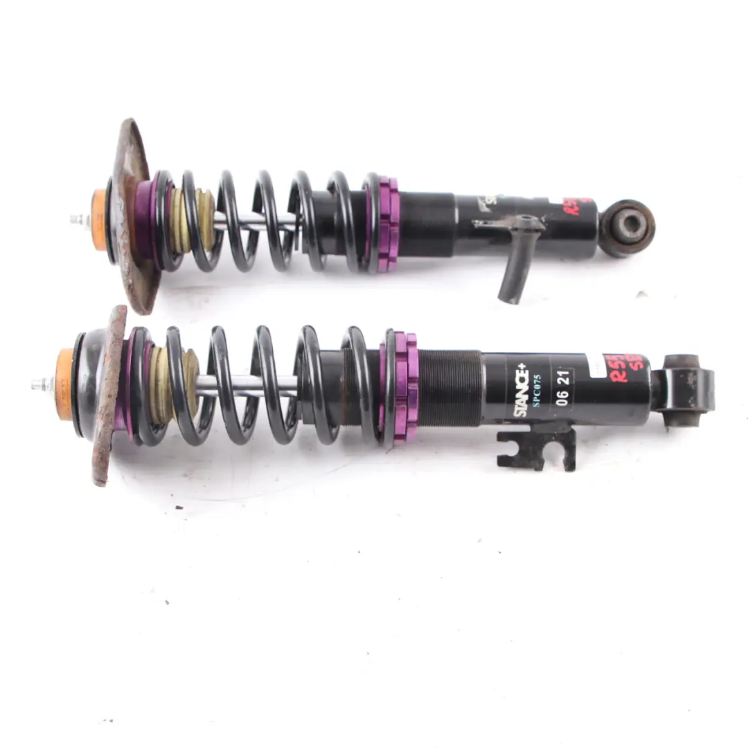 Spring Strut Mini R55 Stance+ Front Rear Suspension N/O/S Shock Absorber Set - SKU R55 Stance+ Shock Absorber Set - Part number R56 Stance+ Shock Absorber Set