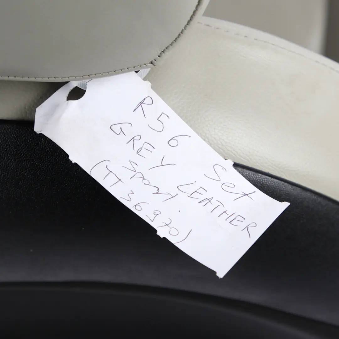 Set Sport Full Leather Grey Interior Seats Seat Front Rear to Mini Cooper One with Part number R56 Mini Cooper One Set Sport Full Leather Grey Interior Seats Seat Front Rear - SKU R56 Set Grey Leather Sport Seats - Part number R56