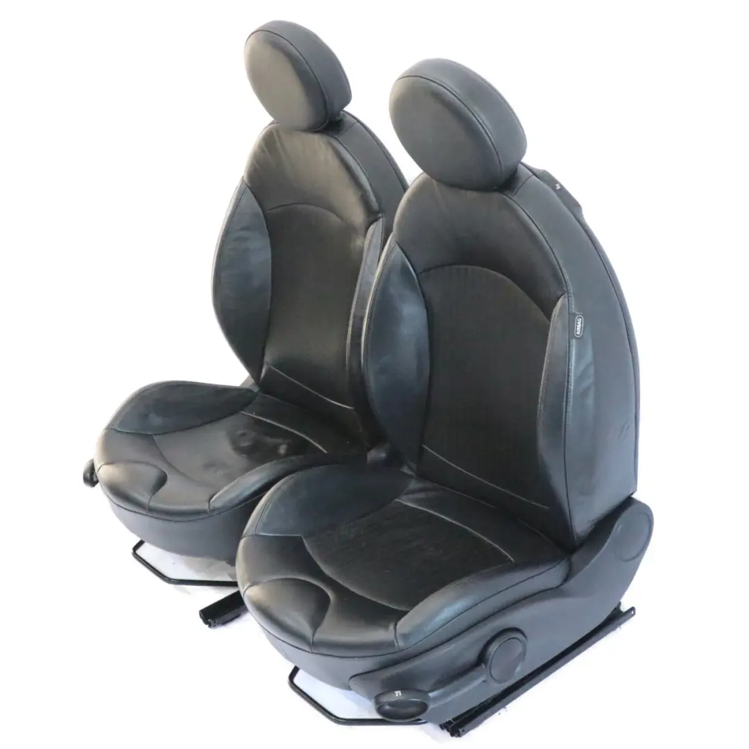 Mini Cooper R56 Sport Heated Full Black Leather Interior Seats Front Rear Seat - SKU R56 Sports Full Leather Black Seats - Part number R56 Sports Full Leather Black Seats