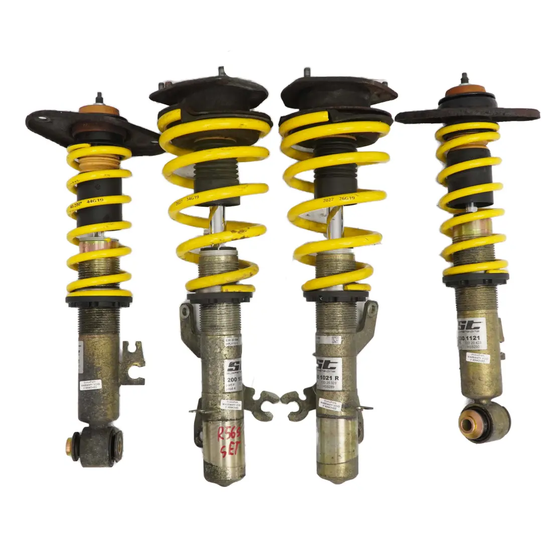 Suspensiones Eje Delantero Trasero Muelle Strut Coilovers Set para Mini R56 Cooper ST con número de pieza 200 1021 Mini R56 Cooper ST Suspensiones Eje Delantero Trasero Muelle Strut Coilovers Set - SKU R56 ST Suspensions Set - Número de pieza 200 1021