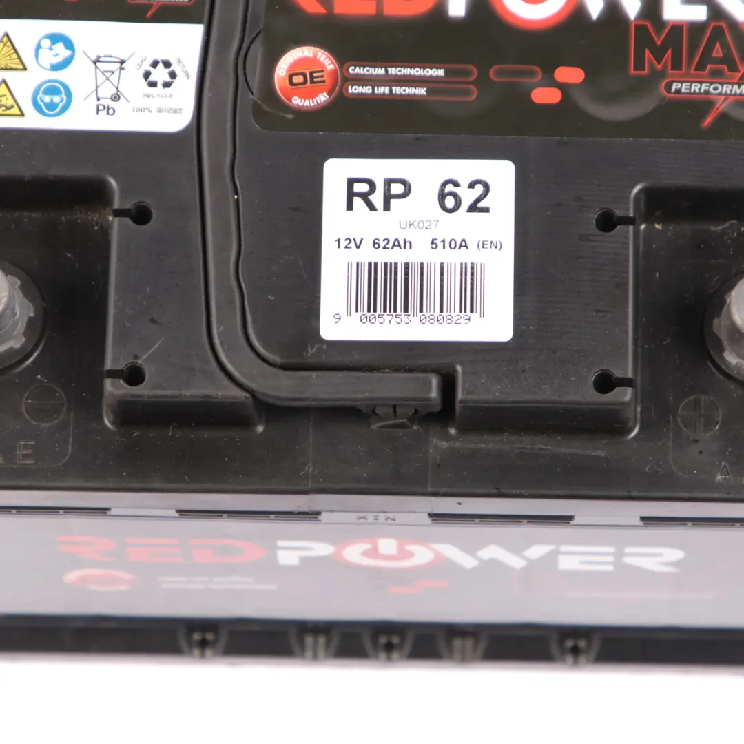  REDPOWER 12V Calcium Accumulator Battery 72Ah 510A RP 62 - SKU REDPOWER 72Ah Accumulator - Part number REDPOWER 72Ah Accumulator
