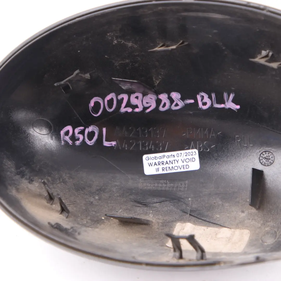 Wing Mirror Cover Mini Cooper R50 R53 Cap Casing Left N/S Black to with Part number 0029988 Wing Mirror Cover Mini Cooper R50 R53 Cap Casing Left N/S Black - SKU rhd-0029988-BLK - Part number 0029988